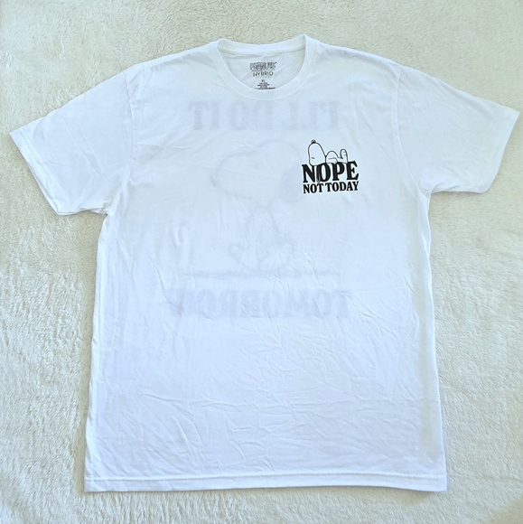 Peanuts🥜 X Hybrid Apparel Snoopy🐕 "Nope Not Today"🙅‍♂️ Graphic Tee👕 - NWOT - Picture 2 of 15